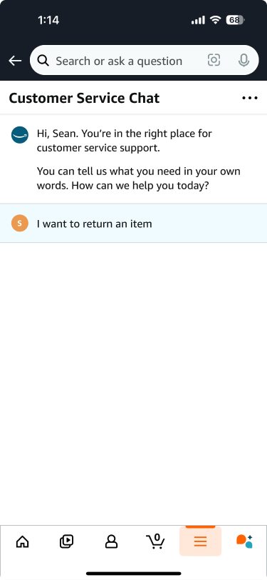 Stage 2: Chatbot greet, 1 of 7
