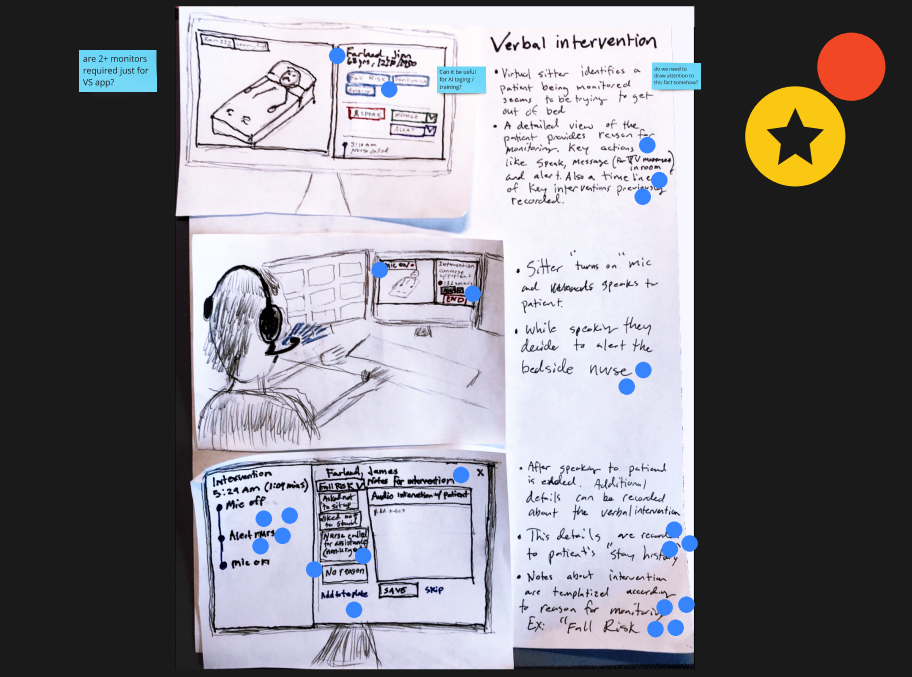 Verbal directives concept exploring sitter-patient communication through sketched interface mockups and interaction flows